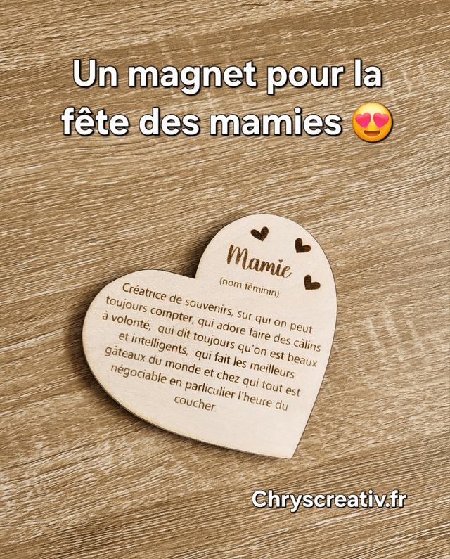 Magnet cœur Mamie