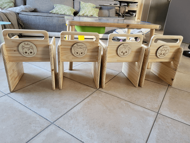Etiquettes en bois personnalisées (prénom + motif)