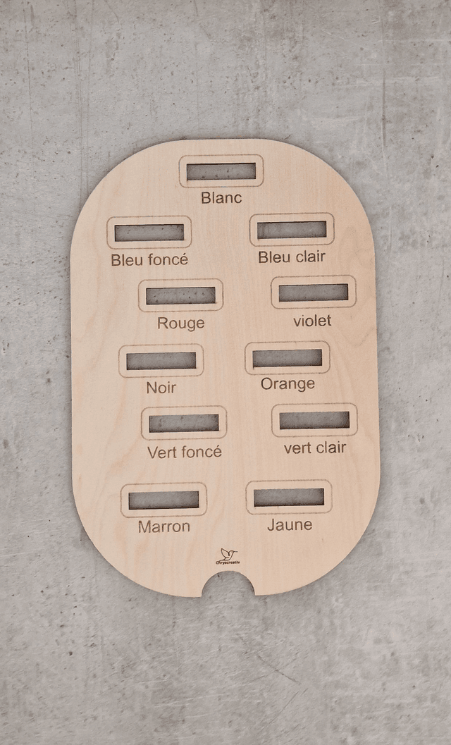 Les couleurs insertion rectangulaire