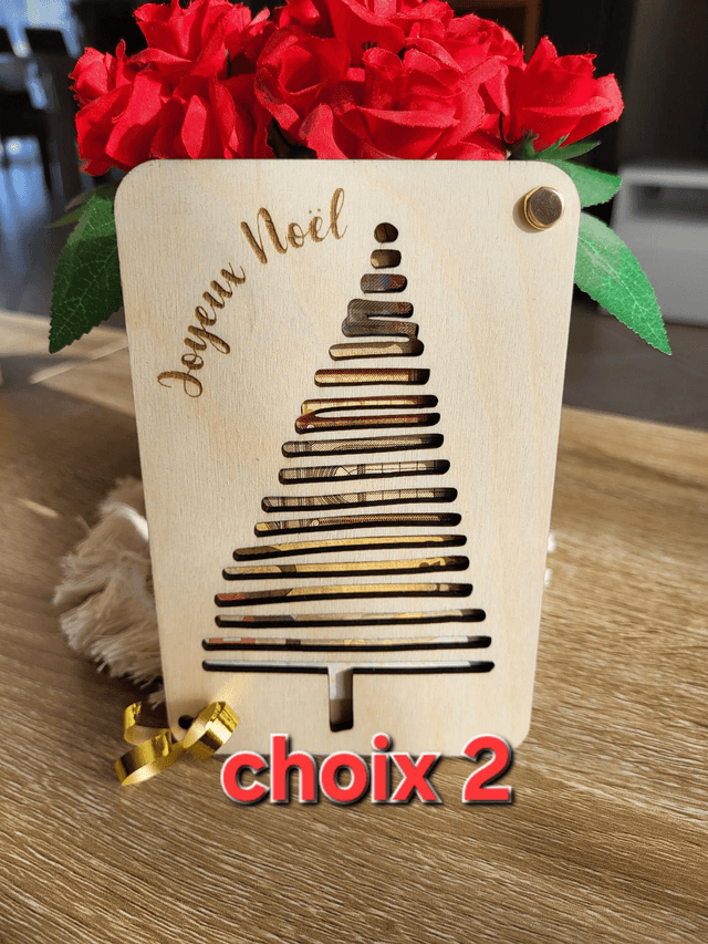 Cartes originale en bois pour porte billets