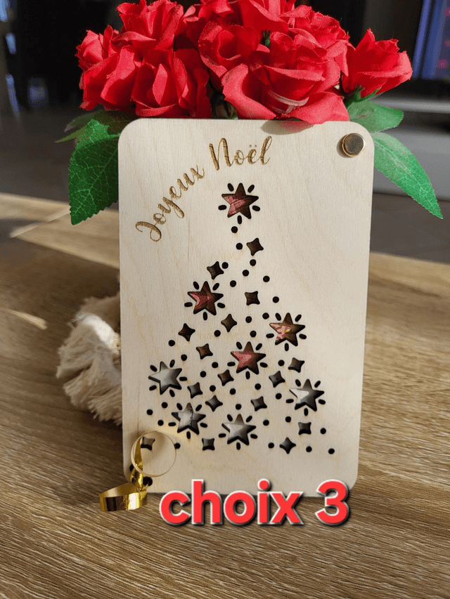 Cartes originale en bois pour porte billets